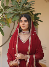 Magnificent Looking Gown in Maroon Colour